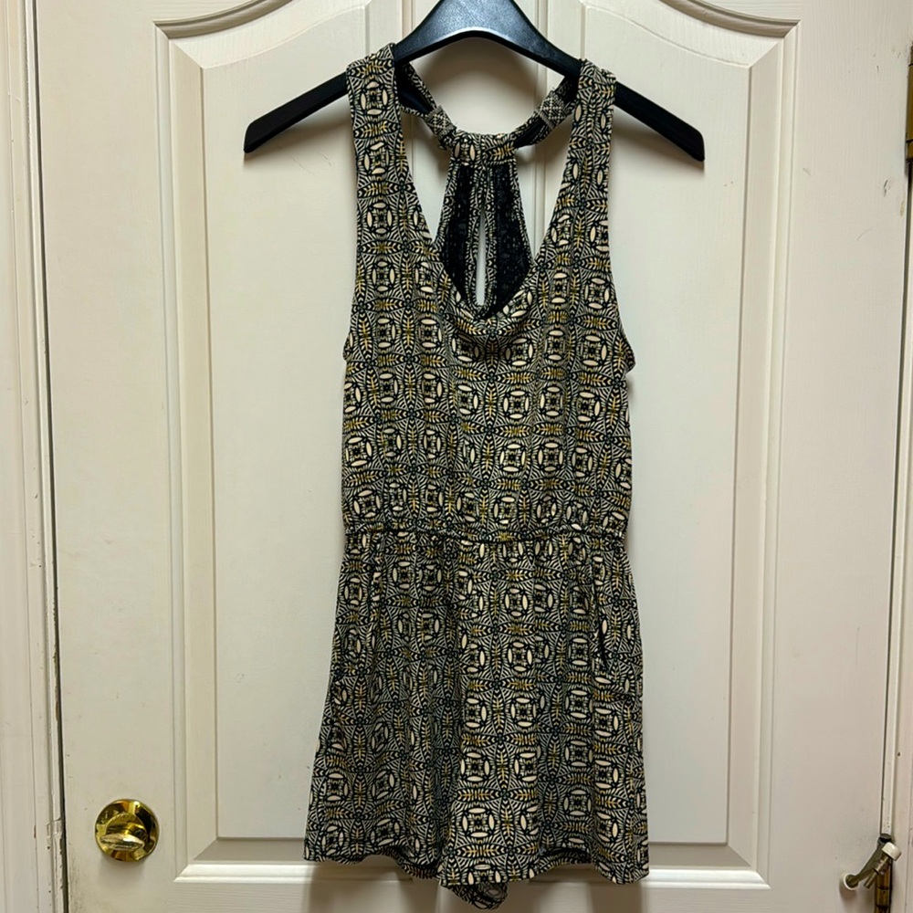 Kaleidoscope print Romper with pockets